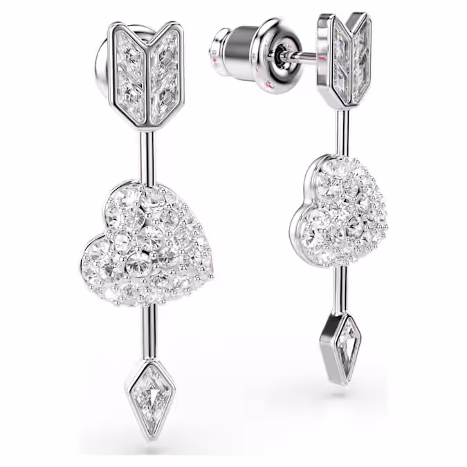 697092f9c8841_idyllia-drop-earrings--mixed-cuts--heart-with-arrow--white--rhodium-plated-swarovski-5749602 (2).avif